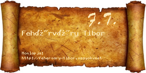 Fehérváry Tibor névjegykártya